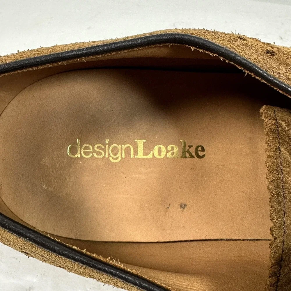 Design Loake Brown‎ Suede Oxford Brogues Lace Shoes Goodyear Welt Men's Sz UK 11